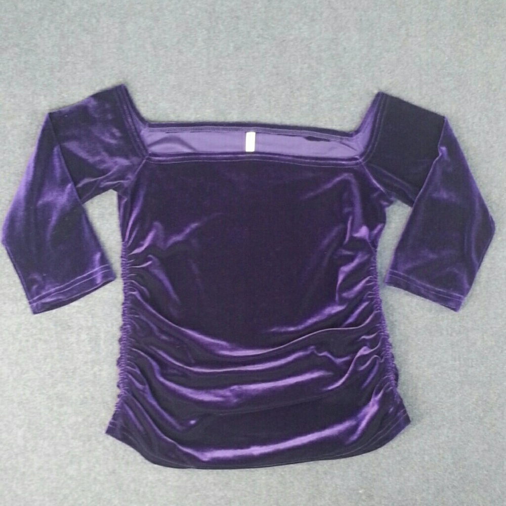 Magdalena Off the Shoulder Stetch Velvet Top USA L
